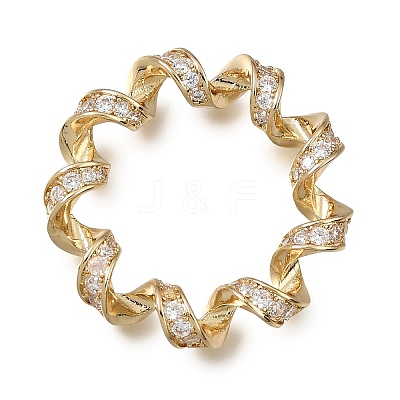 Brass Micro Pave Clear Cubic Zirconia Pendants CU-CBA3569-01G-D-1