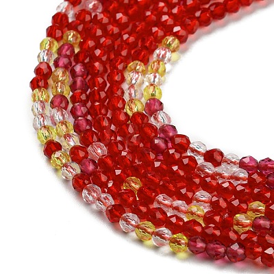 Transparent Gradient Color Glass Beads Strands GLAA-H021-01A-30-1