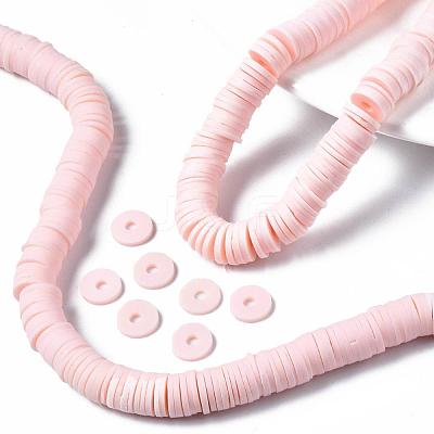 Flat Round Handmade Polymer Clay Beads CLAY-R067-10mm-27-1