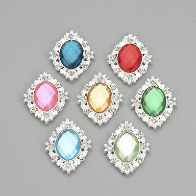 Alloy Rhinestone Flat Back Cabochons X-RB-S061-A-1