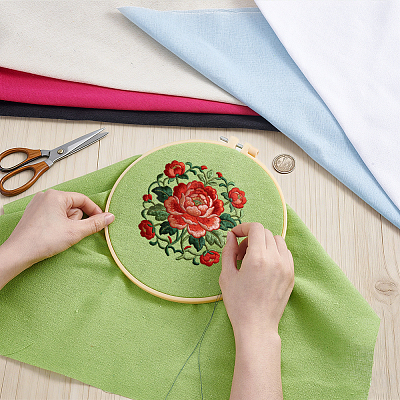 6Pcs Linen Embroidery Fabric DIY-WH0750-428-1