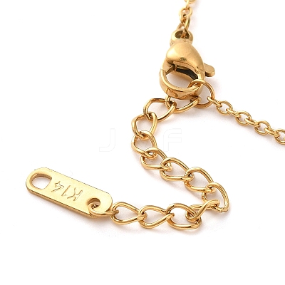 Square PVD Vacuum Plating 304 Stainless Steel Pendant Necklaces NJEW-G125-07G-1