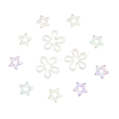 20Pcs 2 Styles Plated UV Acrylic Beads TACR-FS0001-61-1