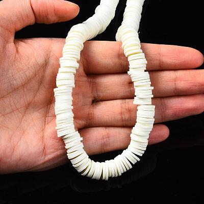 Flat Round Handmade Polymer Clay Beads CLAY-R067-10mm-21-1