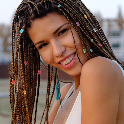 350Pcs 7 Colors Aluminum Dreadlocks Beads Hair Decoration ALUM-SC0001-11-1