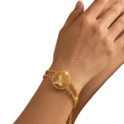 Alloy Hollow Link Rope Chain 2-Strand Bracelets for Women WGE1F9A-02-1