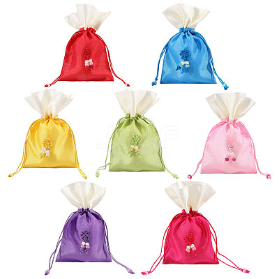 7Pcs 7 Colors Rectangle Cloth Sachet Packing Pouches ABAG-CA0001-19-1