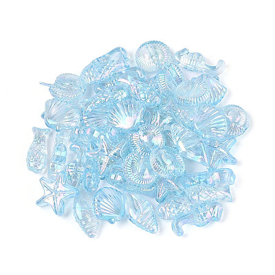 Ocean Theme Transparent Acrylic Beads TACR-T028-69C-1