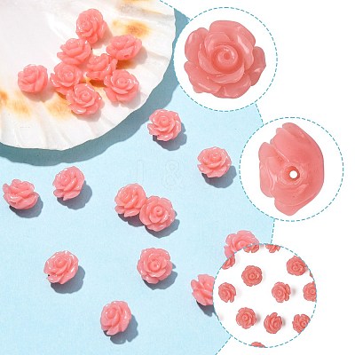 20Pcs Synthetic Coral Carved Dyed Beads SHEL-FS0001-10-1