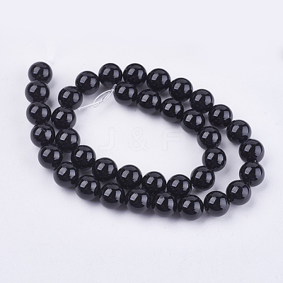 Natural Black Onyx Beads Strands G-H1567-10MM-1
