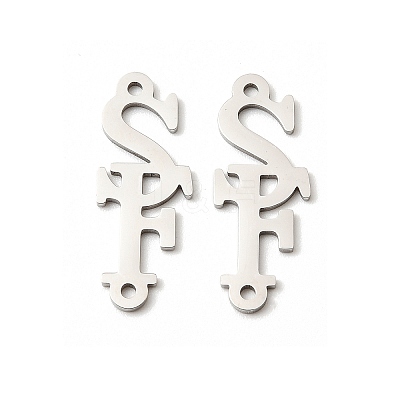 201 Stainless Steel Connector Charms STAS-D380-02P-1