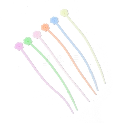 Luminous Silicone Cable Zip Ties AJEW-P104-01F-1