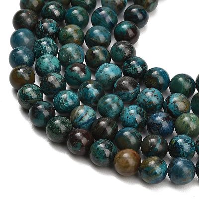Natural Chrysocolla Beads Strands G-G475-A03-8mm-1