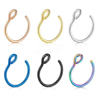 316 Surgical Stainless Steel Clip on Nose Rings WGA7223-03-1