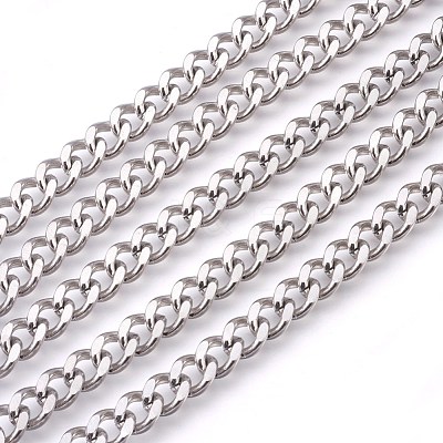 Tarnish Resistant 201 Stainless Steel Curb Chains CHS-L017-22C-1