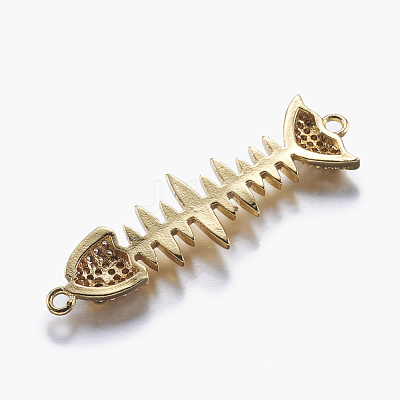 Long-Lasting Plated Brass Micro Pave Cubic Zirconia Links ZIRC-L072-32G-1