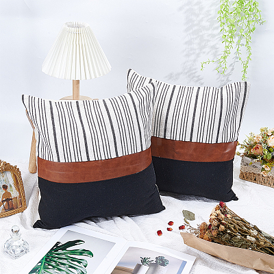 Square Imitation Leather Pillow Case AJEW-WH20006-406A-1