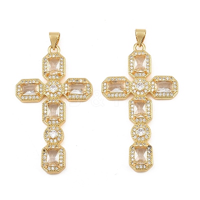 Brass Micro Pave Cubic Zirconia Pendants CU-CBADC6C-13G-02-1
