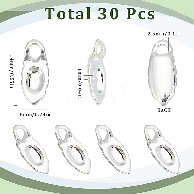 30Pcs Brass Glue-on Flat Pad Bails KK-SC0005-43-1
