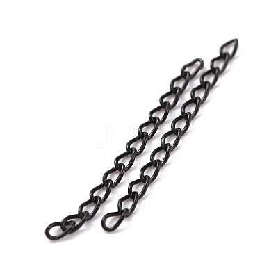 Ion Plating(IP) 304 Stainless Steel Curb Chains Extender X-STAS-WH0032-02A-EB-1