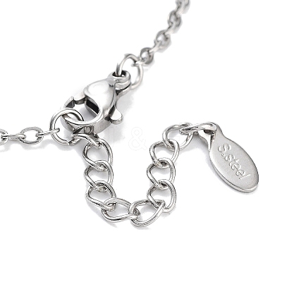 201 Stainless Steel Cross & Rectangle with Word Baby Link Bracelets BJEW-B090-01A-07-1