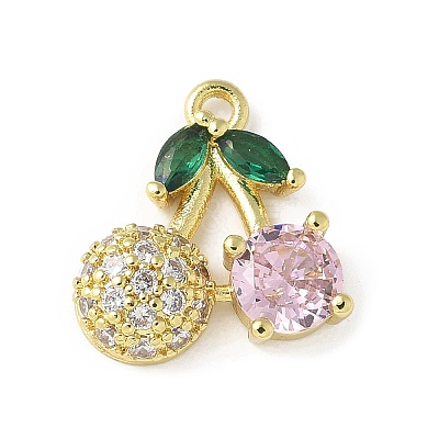 Brass Micro Pave Cubic Zirconia Pendants KK-P290-02B-G-1