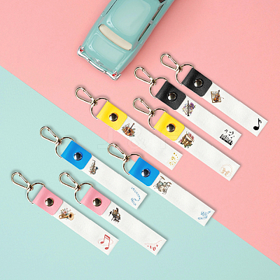 PU Leather & Cotton Name Marker Keychain AJEW-WH0514-038-1