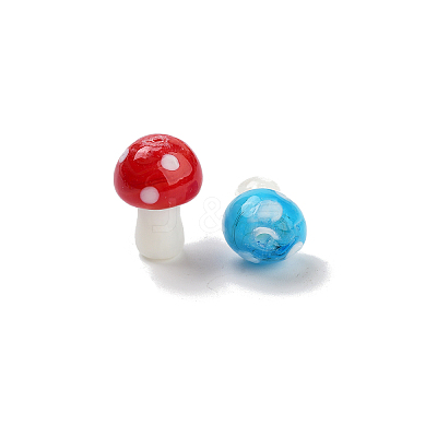Mushroom Handmade Lampwork Beads Strands LAMP-R116-03-1