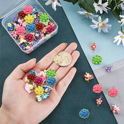 60Pcs 3 Style Handmade Polymer Clay Links Connectors FIND-SC0001-85-1