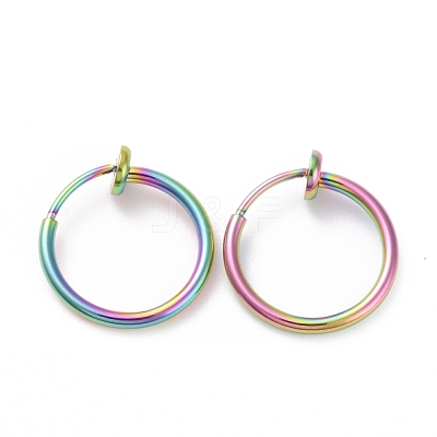 304 Stainless Steel Tubular Clip-on Earrings for Women EJEW-G299-02A-M-1