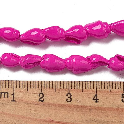 Spray Painted Natural Spiral Shell Beads Strands X1-BSHE-G039-08C-1