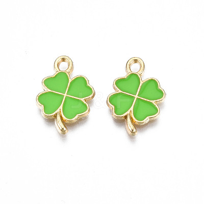 Rack Plating Alloy Enamel Pendants ENAM-N055-088-02LG-1