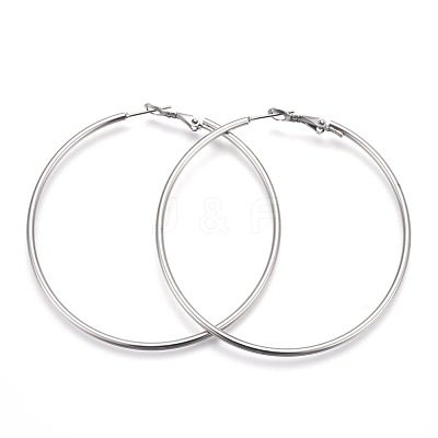 Tarnish Resistant 201 Stainless Steel Hoop Earrings EJEW-F188-24P-D-1