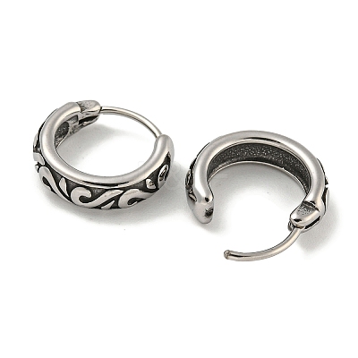316 Surgical Stainless Steel Hoop Earrings EJEW-D096-23C-AS-1