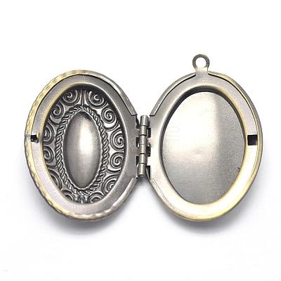 Brass Locket Pendants KK-F717-05AB-NR-1