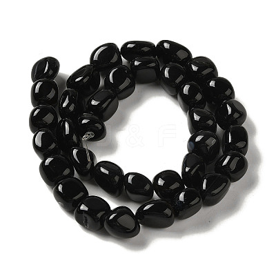 Natural Black Onyx(Dyed & Heated) Beads Strands G-NH0017-B06-02-1
