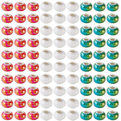 150Pcs Opaque Resin European Beads RESI-TA0004-61D-1