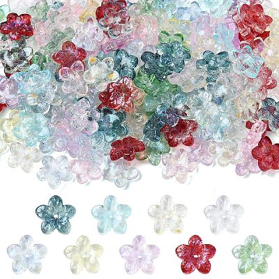 180Pcs 9 Colors Baking Paint Transparent Glass Beads DGLA-YW0001-69-1