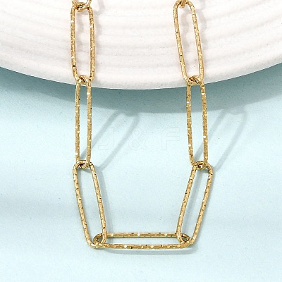 5MM 304 Stainless Steel Textured Paperclip Chain Necklaces for Women Men SA-CBA37BC-20G-1