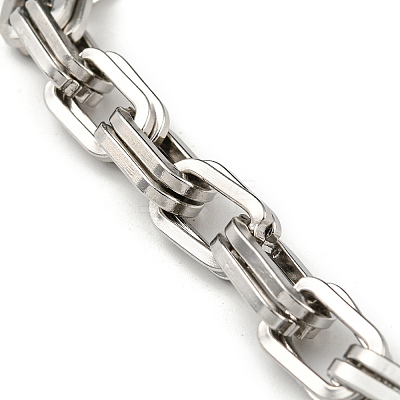 Non-Tarnish 201 Stainless Steel Chunky Rectangle Link Chain Bracelets STAS-Z056-18P-1