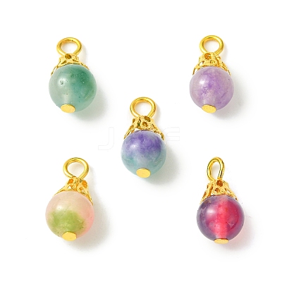 Natural White Jade Dyed Bead Pendants PALLOY-JF02306-1