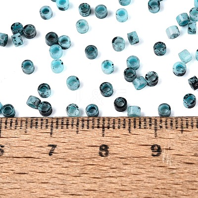 Opaque Picasso Cylinder Glass Beads SEED-Q039-06A-17-1