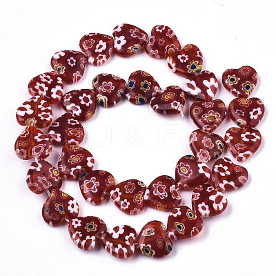 Handmade Millefiori Lampwork Beads Strands LAMP-N023-001-1