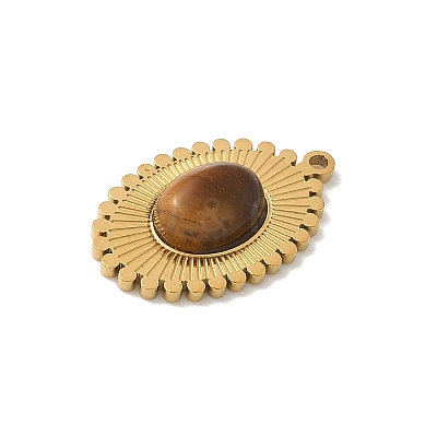 Natural Tiger Eye Pendants STAS-P394-06G-06-1