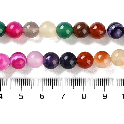 Natural Striped Agate/Banded Agate Beads Strands G-Z060-A01-B07-1