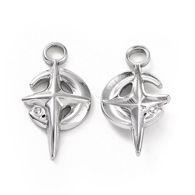 Tarnish Resistant 304 Stainless Steel Pendant Rhinestone Settings STAS-C003-01P-1
