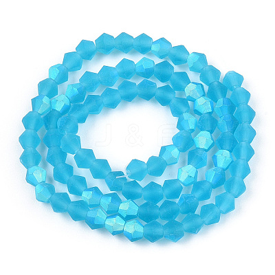 Imitate Austrian Crystal Bicone Frosted Glass Beads Strands GLAA-F029-TM3mm-A19-1