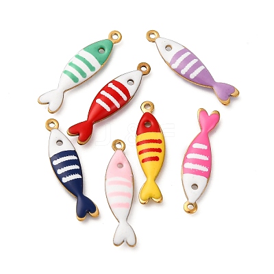304 Stainless Steel Enamel Charms X-STAS-Q363-14B-G-1