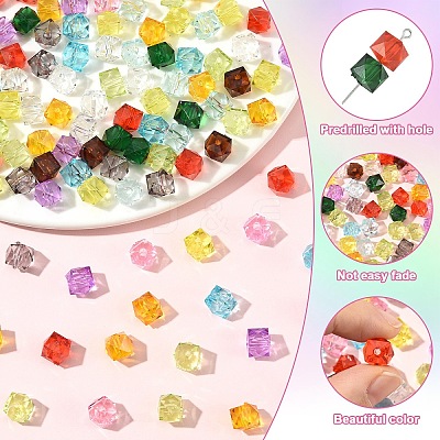 360Pcs 12 Colors Transparent Acrylic Beads TACR-YW0003-41-1