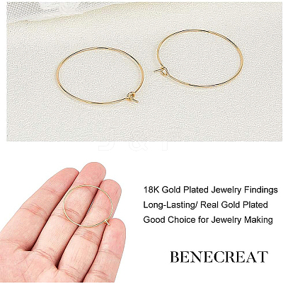 Long-Lasting Plated Brass Hoop Earrings Findings KK-BC0005-10G-NF-1